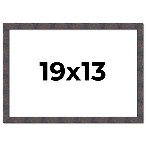 19x13 Frame Brown Rustic Lacquered Walnut Solid Wood Picture Frame Width | 0.875 Inch Moulding