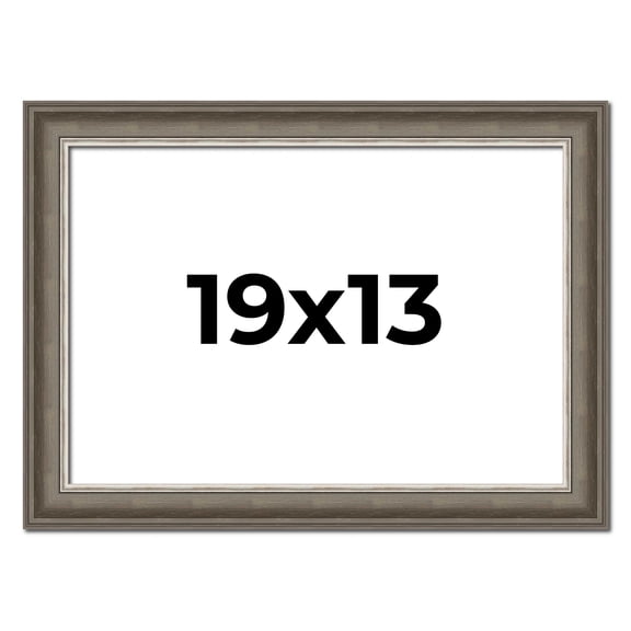 19x13 Frame Brown Solid Wood Picture Frame | 1.75 Inch Moulding Width | Austin Frame Complete with