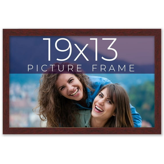 19x13 Frame Brown Solid Wood Picture Frame Width 0.75 Inches | Interior Frame Depth 0.5 Inches |