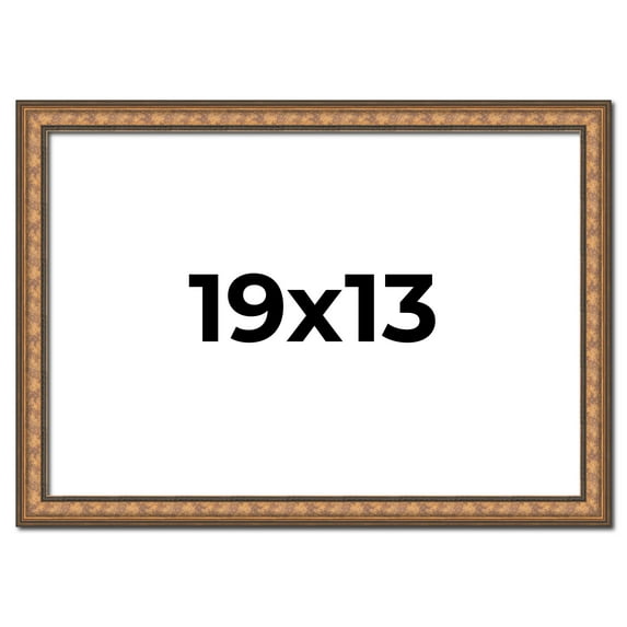 19x13 Frame Gold Real Wood Picture Frame Width 1.25 inches | Interior Frame Depth 0.5 inches |