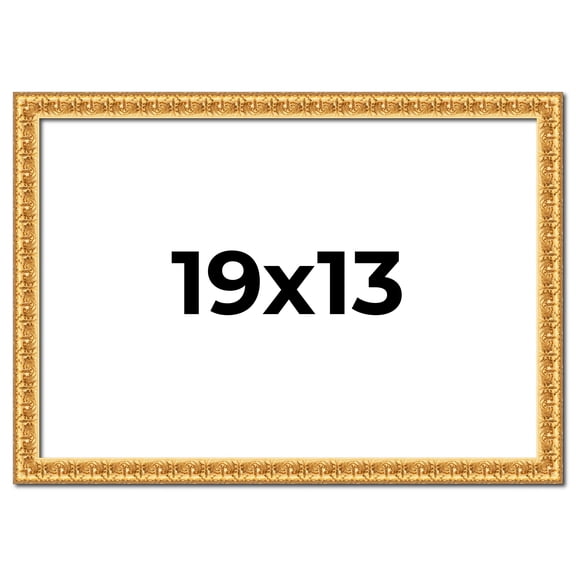 19x13 Frame Gold Real Wood Picture Frame Width 1 inches | Interior Frame Depth 0.5 inches | Edwina