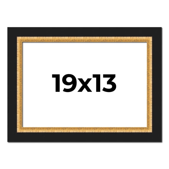 19x13 Frame Gold Real Wood Picture Frame Width 2.25 Inches | Interior Frame Depth 0.5 Inches |