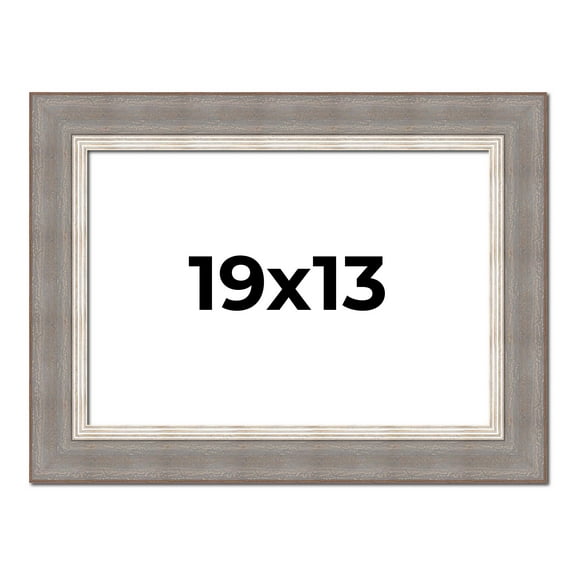 19x13 Frame Grey Real Wood Picture Frame Width 2.75 Inches | Interior Frame Depth 0.5 Inches |