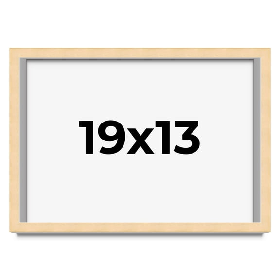 19x13 Frame Natural Wood Picture Frame | 0.75 Inch Moulding Width | with UV Acrylic Plexiglass,