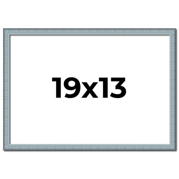 19x13 Frame Rustic Sky Blue Solid Wood Picture Frame | 0.75 Inch Moulding Width |Includes UV