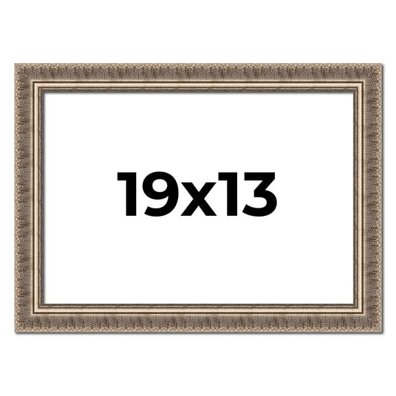 19x13 Frame Silver Harvest Ornate Solid Wood Picture Frame | 1.75 Inch Moulding Width |Mayflower