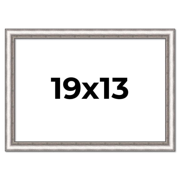 19x13 Frame Silver Real Wood Picture Frame Width 1.25 Inches | Interior Frame Depth 0.5 Inches |