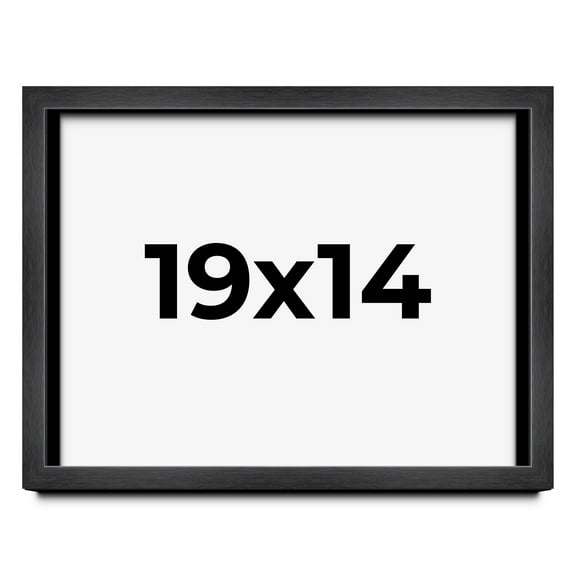 19x14 Frame Black Charcoal Grey Wood Textured Picture Frame | 0.75 Inch Moulding Width | Gunmetal