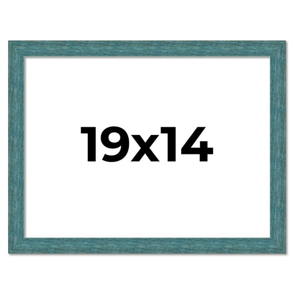 19x14 Frame Blue Rustic Barnwood Solid Wood Picture Frame Width 1.25 Inches | Interior Depth 0.5