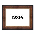 thumbnail image 1 of 19x14 Frame Brown Walnut Gold Ornate Trim Solid Wood Plein Air Picture Frame | 3 Inch Moulding, 1 of 8