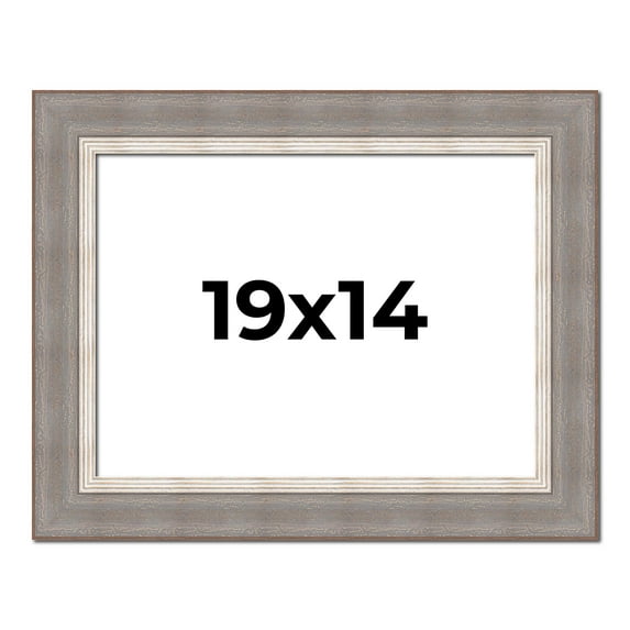 19x14 Frame Grey Real Wood Picture Frame Width 2.75 Inches | Interior Frame Depth 0.5 Inches |