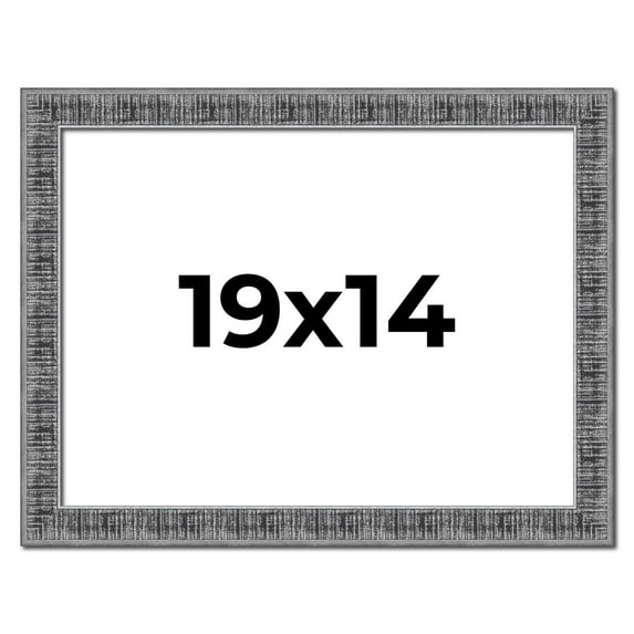 19x14 Frame Silver Black Rustic Sonoma Solid Wood Picture Frame | 1.5 Inch Moulding Width |