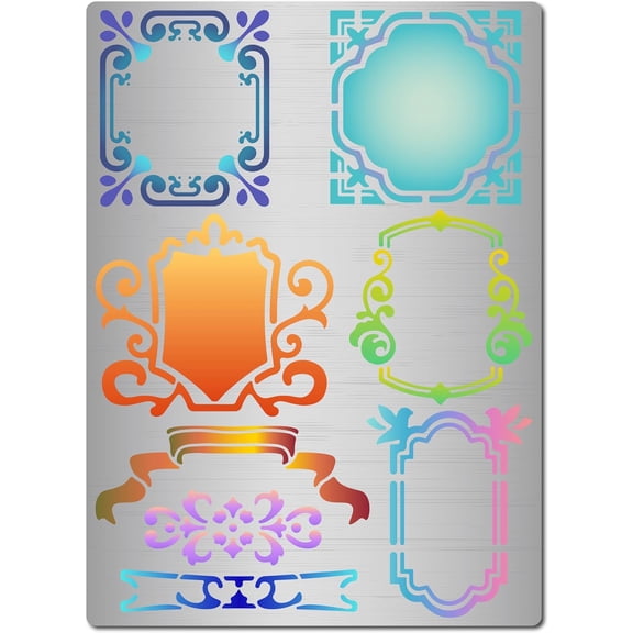 19x14cm Metal Planner Template Journal Planner Stencils Flowers and Vines Stainless Steel Template Ornament Decoration Finds Small Stencil Pattern for DIY Engraving Scrapbooking