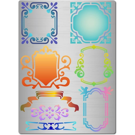 19x14cm Metal Planner Template Journal Planner Stencils Flowers and Vines Stainless Steel Template Ornament Decoration Finds Small Stencil Pattern for Engraving Scrapbooking