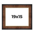 thumbnail image 1 of 19x15 Frame Brown Walnut Gold Ornate Trim Solid Wood Plein Air Picture Frame | 3 Inch Moulding, 1 of 8
