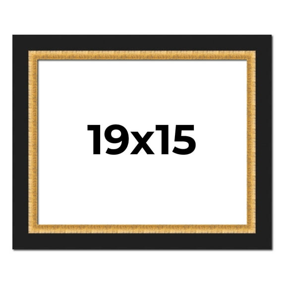 19x15 Frame Gold Real Wood Picture Frame Width 2.25 Inches | Interior Frame Depth 0.5 Inches |