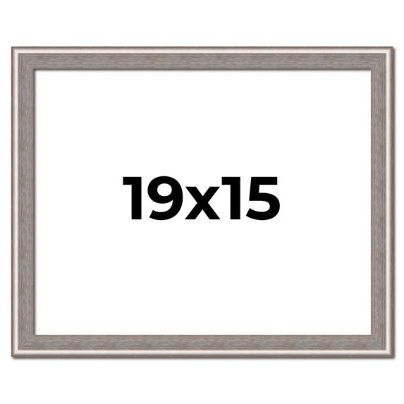 19x15 Frame Grey Real Wood Picture Frame Width 1.25 inches | Interior Frame Depth 0.5 inches | Hans