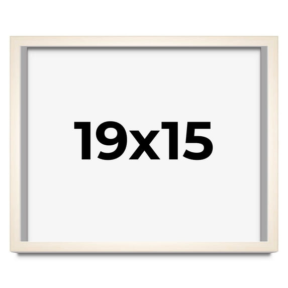 19x15 Frame White Wash Solid Wood Picture Frame | 0.75 Inch Moulding Width | Includes UV Acrylic