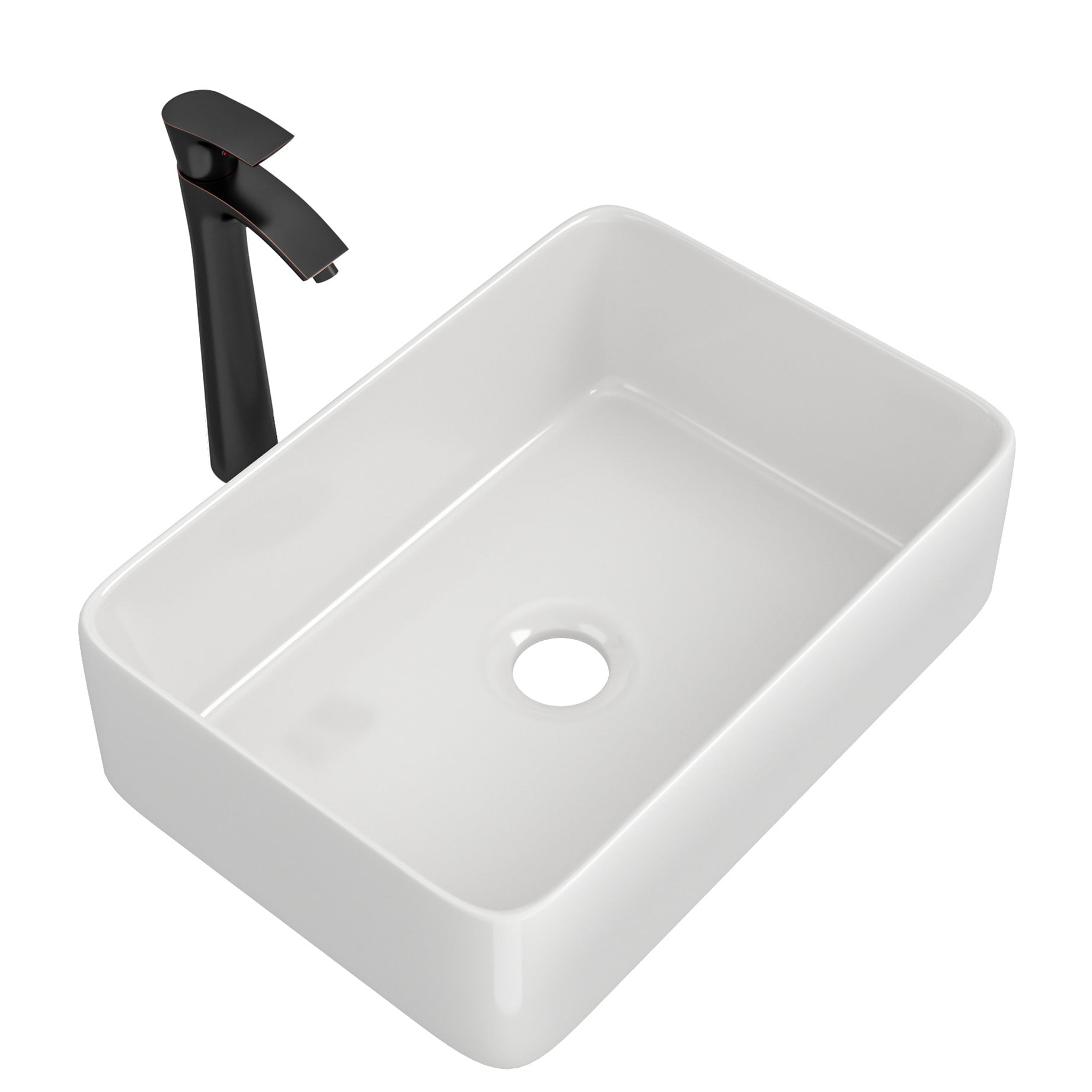 KES Rectangle Bathroom Vessel Sink Modern Ceramic Above Counter Bathroom Vanity Sink Porcelain