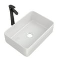 thumbnail image 1 of 19x15 Rectangle, White Ceramic - Resistant to Stains and Low Water Absorption - Above Counter Bathroom Installation - Easy Maintenance Sink and Faucet Combo, 1 of 6