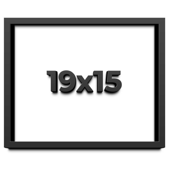 19x15 Shadow Box Frame Black | 1 inches Deep Real Wood Contemporary Shadowbox Display Frame | UV