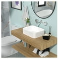 thumbnail image 1 of 19x15 White Ceramic Rectangular Vessel Sink, Bathroom Vanity Sink, Modern Wash Basin, Durable Ceramic Construction, Easy Install, for Home & Commercial Use, 1 of 9