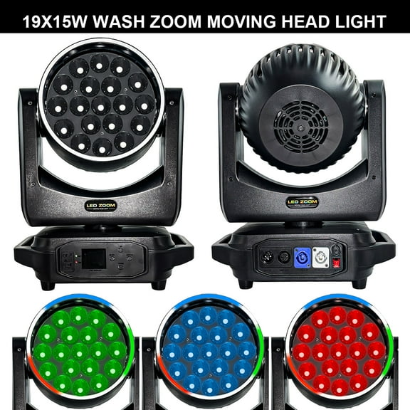19x15W Led Moving Head Light 2Pcs RGBW Beam Lyre Wash Lights  Effect Perfect For Stage TV Theatre And TV Studio