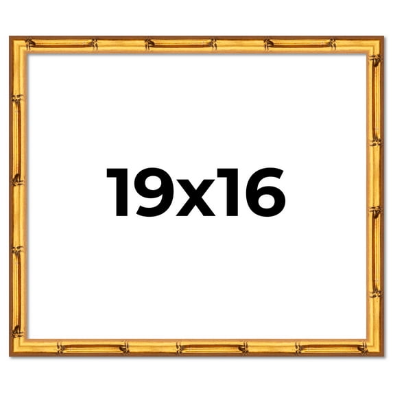 19x16 Frame Gold Bamboo Picture Frame - Complete Modern Photo Frame Includes UV Acrylic Shatter