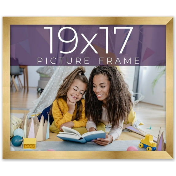 19x17 Frame Gold Bronze Solid Wood Picture Frame Width 0.75 Inches | Interior Frame Depth 0.5