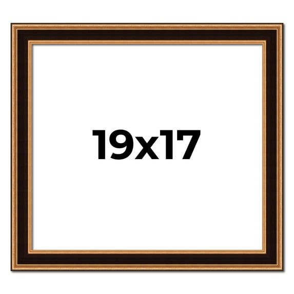 19x17 Frame Gold Brown Plein Air Vintage Solid Wood Picture Frame | 1.75 Inches Moulding Width |