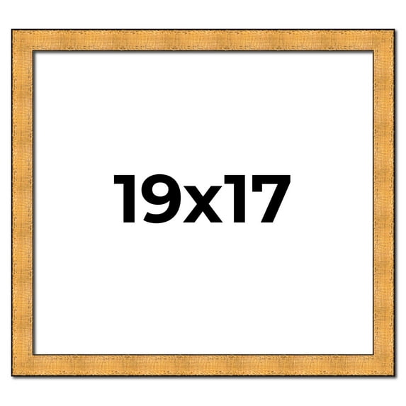 19x17 Frame Gold Rustic Solid Wood Picture Frame | 1.25 Inch Wide Moulding | Rustique Gold