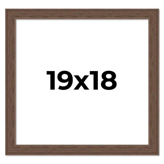 19x18 Frame Brown Farmhouse Solid Wood Picture Frame Width 1.5 Inches | Interior Frame Depth 0.5
