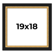 19x18 Frame Gold Real Wood Picture Frame Width 2.25 Inches | Interior Frame Depth 0.5 Inches |