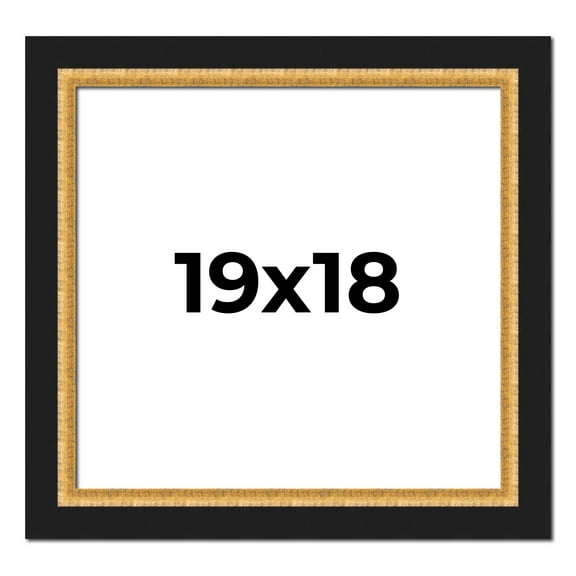 19x18 Frame Gold Real Wood Picture Frame Width 2.25 Inches | Interior Frame Depth 0.5 Inches |