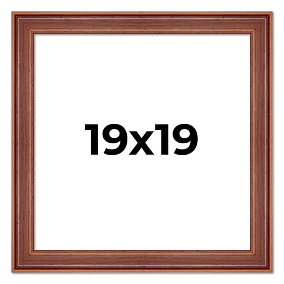 19x19 Frame Brown Old Farmhouse Waxed Board 2" Wide Wood Frame Width 2 Inches | Interior Depth 0.5