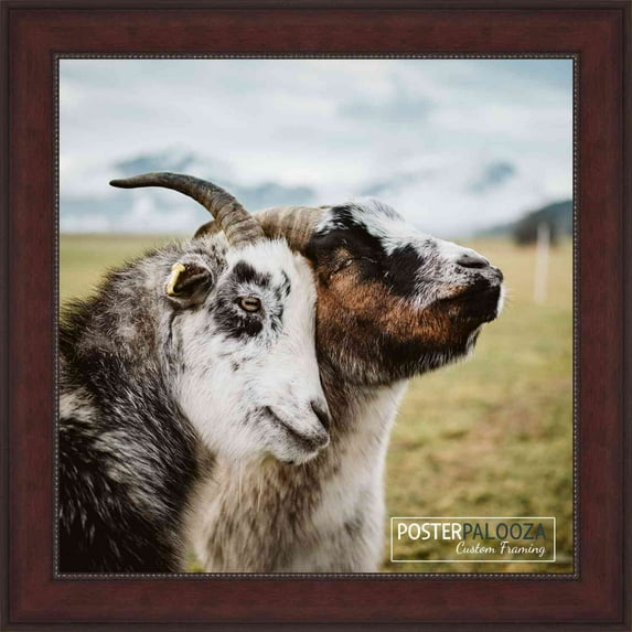 19x19 Distressed Brown Picture Frame - UV Acrylic, Foam Board Backing, Hanging Hardware
