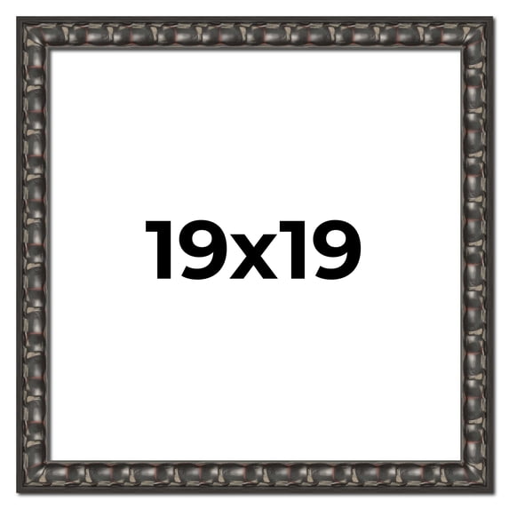 19x19 Frame Black-Brown Medieval Solid Wood Picture Frame | 1.5 Inch Moulding Width | Gotham