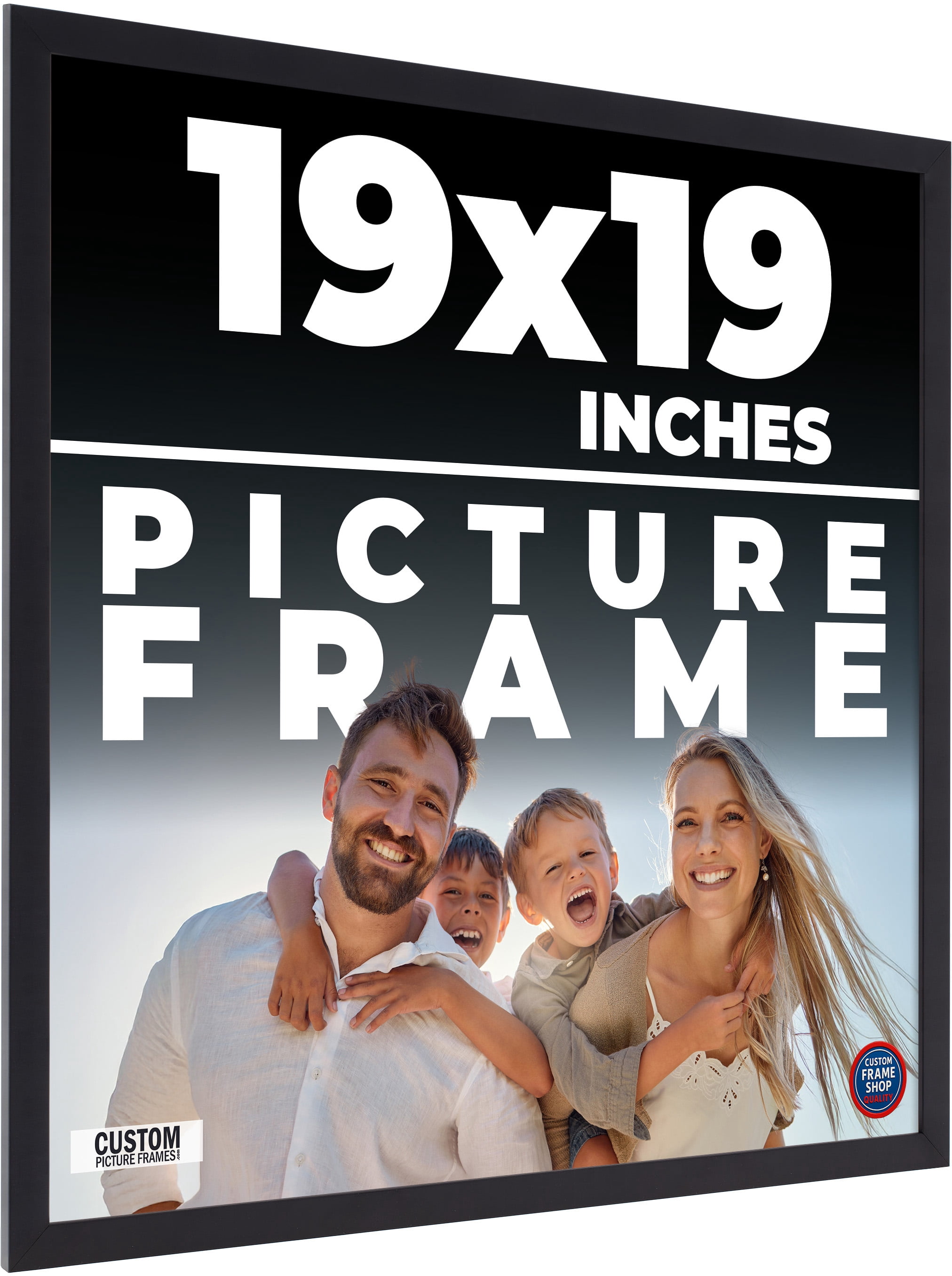 19x19 Frame Black Real Wood Picture Frame Width 0.75 inches | Interior ...