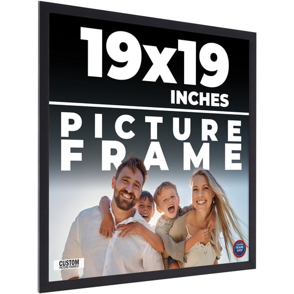 19x19 Frame Black Real Wood Picture Frame Width 0.75 inches | Interior Frame Depth 0.5 inches |