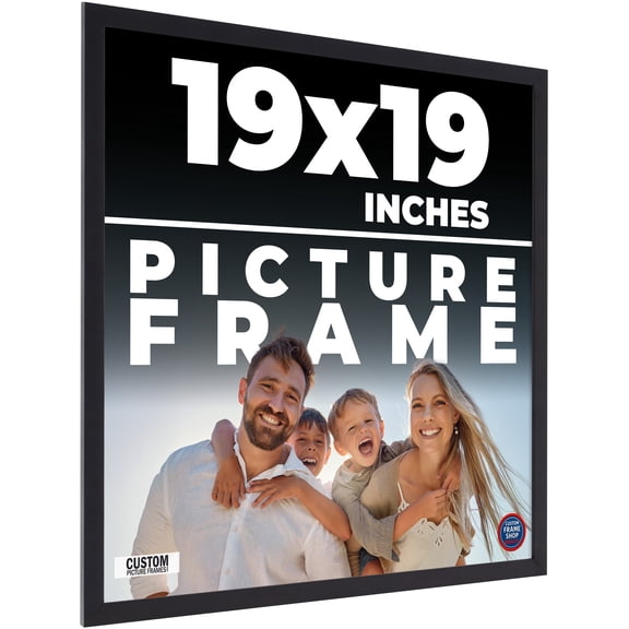 19x19 Frame Black Real Wood Picture Frame Width 0.75 inches | Interior Frame Depth 0.5 inches |