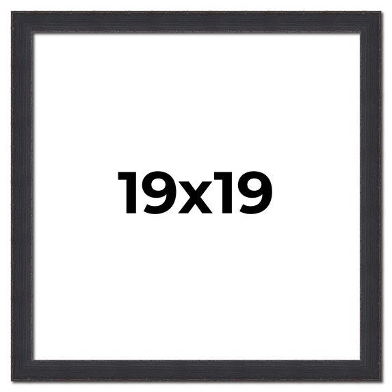 19x19 Frame Black Real Wood Picture Frame Width 1.25 Inches | Interior Frame Depth 0.5 Inches |
