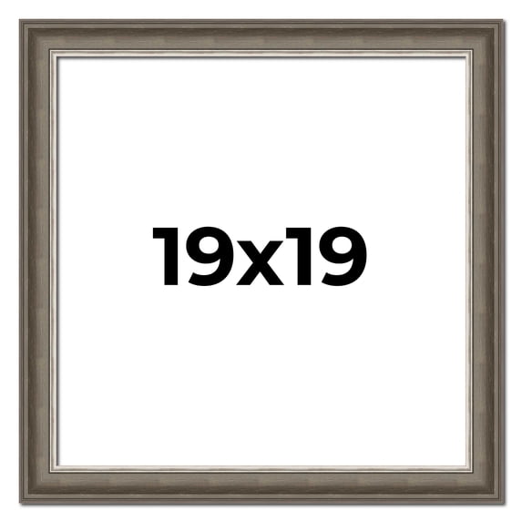 19x19 Frame Brown Solid Wood Picture Frame | 1.75 Inch Moulding Width | Austin Frame Complete with