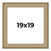 19x19 Frame Ornate Silver Beaded Solid Wood Picture Frame Width 2.5 Inches | Interior Depth 1