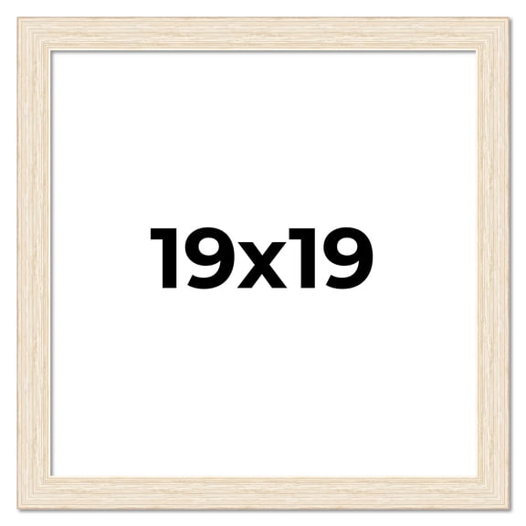 19x19 Frame White Barnwood Picture Frame Includes UV Acrylic Plexiglass, Acid Free Foam Backing