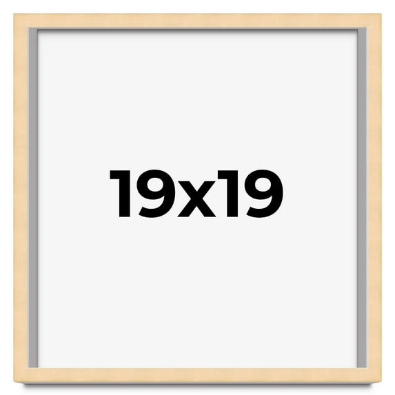 19x19 Shadow Box Frame Brown | 0.875 Inches Deep Real Wood Contemporary Shadowbox Display Frame |