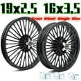 thumbnail image 1 of 19x2.5 16x3.5 Fat Spoke Wheels Rims for Harley Sportster Iron 883 XL883N Iron 1200 XL1200NS 2010-2022 2011 2012 2013 2014 2015 2016 2017 2018 2019 2020 2021 Powder-coated Black, 1 of 4