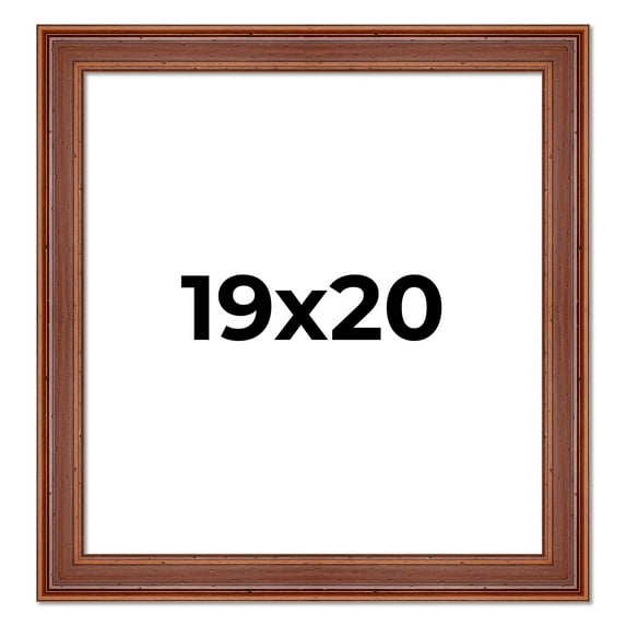 19x20 Frame Brown Old Farmhouse Waxed Board 2" Wide Wood Frame Width 2 Inches | Interior Depth 0.5