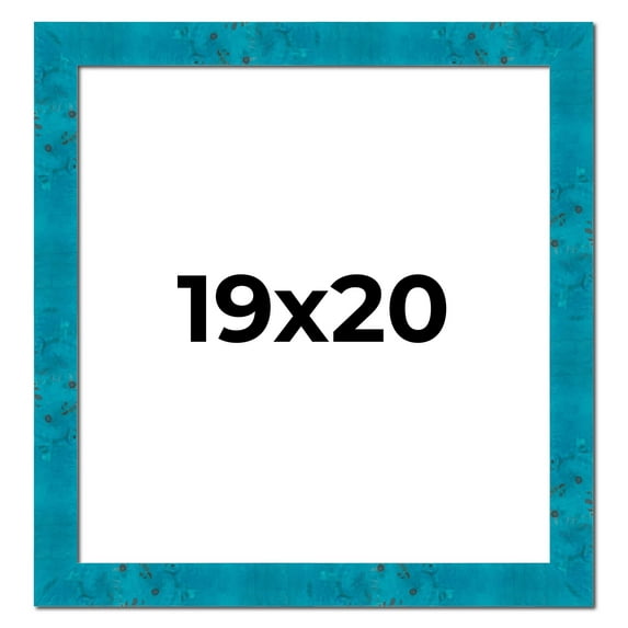 19x20 Frame Blue Teal Burl Wood Picture Frame | 1.75 Inch Moulding Width | Interior Frame Depth 0.5