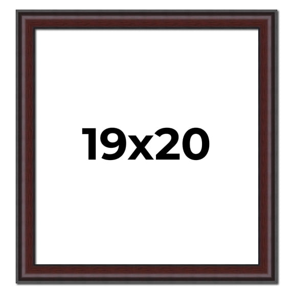 19x20 Frame Brown Round Mahogany Solid Wood Picture Frame | 1.625 Inch Moulding Width | with UV