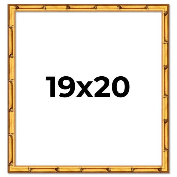 19x20 Frame Gold Bamboo Solid Wood Picture Frame | 1 Inch Moulding Width | Interior Frame Depth